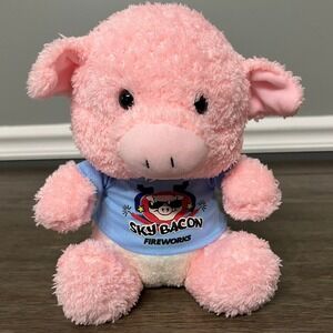 Sky Bacon Fireworks Pig Plush Stuffed Animal Toy Pink Blue‎ Kids